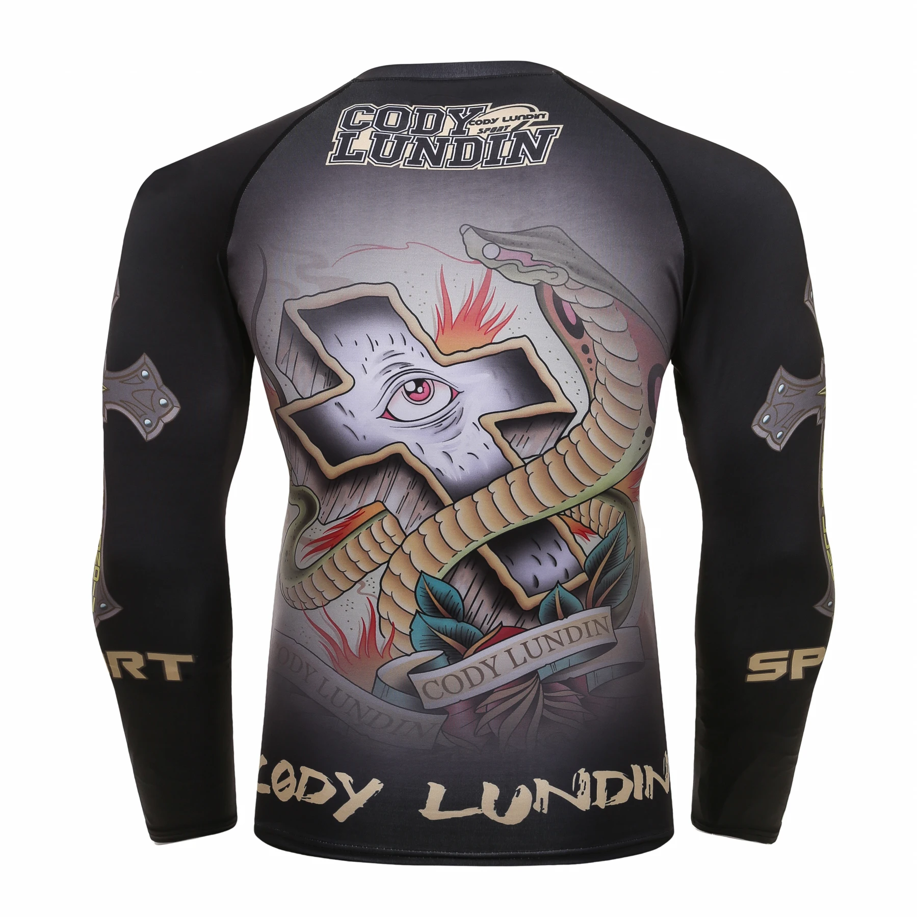 Snake Pattern Custom Rashguard Kimono Jiujitsu Man MMA Shirt Codylundin Base Layer Thermal Blouse Long Sleeve Sweatshirts Men