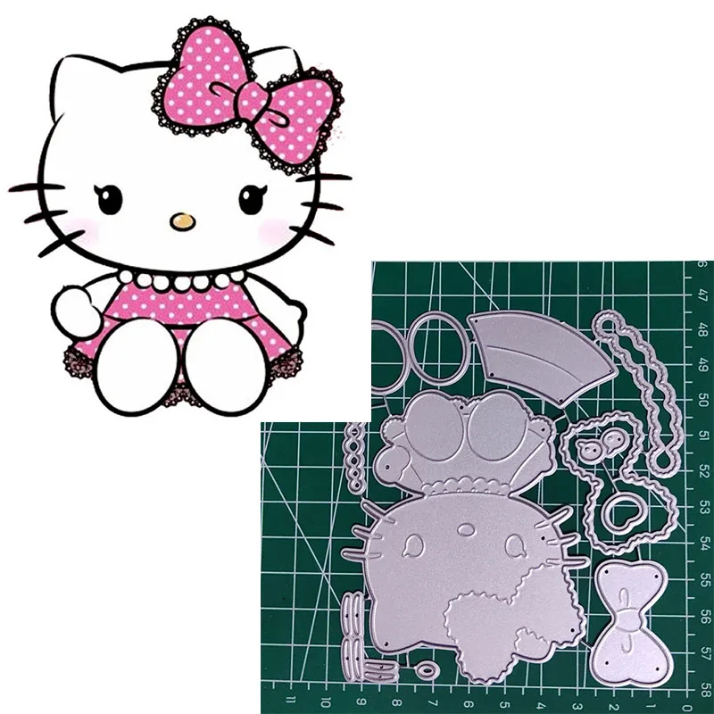 Cat Bowknot Metal Cutting Die Metal Cutting Die for DIY Scrapbooking Crafts Handmade Christmas Gift Card