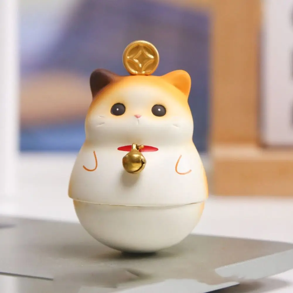 Настольный орнамент, встряхивающие игрушки, качающаяся кукла с котом, пухлый мультяшный кот, украшение из смолы, кавайный милый кот, автомобильные украшения, поделки из смолы