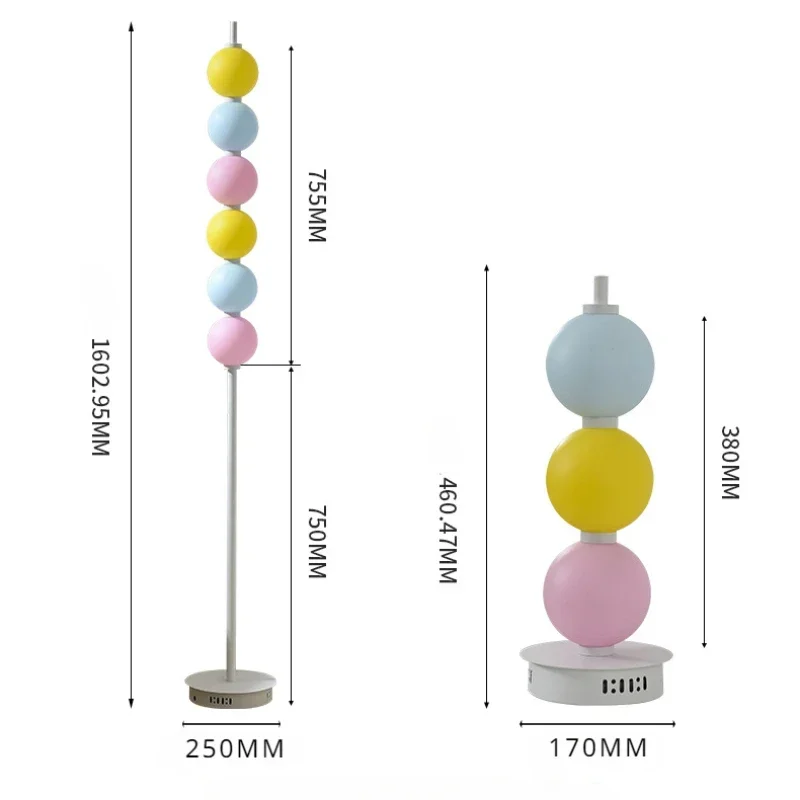 SANDYHA Rainbow Candy Glass Floor Lamp LED Nordic Style Modern Home Decor Perfect for Living Room and Study Elegant Lighting