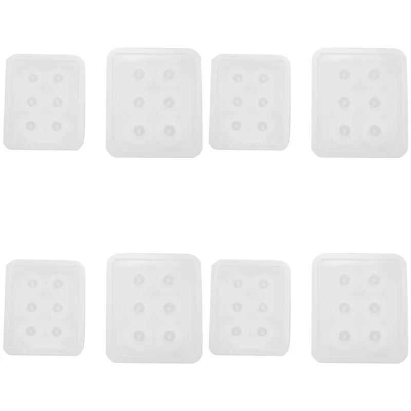 

NEW-8Pcs Sphere Ball Bead Molds With Holes Round Epoxy For Jewelry, Polymer Clay Soap Making,Cabochon Gemstone Crafting