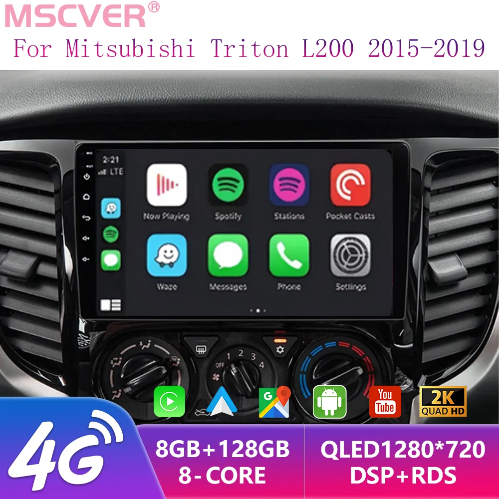 

For Mitsubishi Pajero Sport 3 L200 5 Triton 3 2015 2016 2017 2018 2019 Car Radio GPS Multimedia Video Player Android 16 Carplay