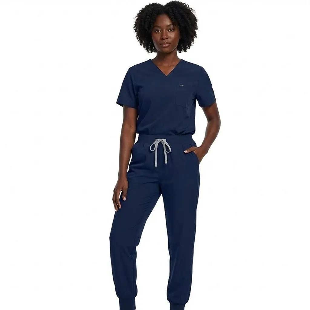 Unisex sneldrogende scrubset met korte mouwen - 2-delig tand- en ziekenhuiswerkuniform voor artsen en verpleegkundigen