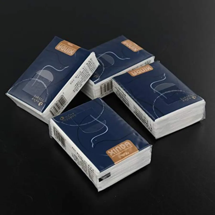 무향 4겹 부드러운 페이셜 티슈, 이동 중 사용하기 편한 포켓 팩, 팩당 120매, 여행 및 사무실에 이상적