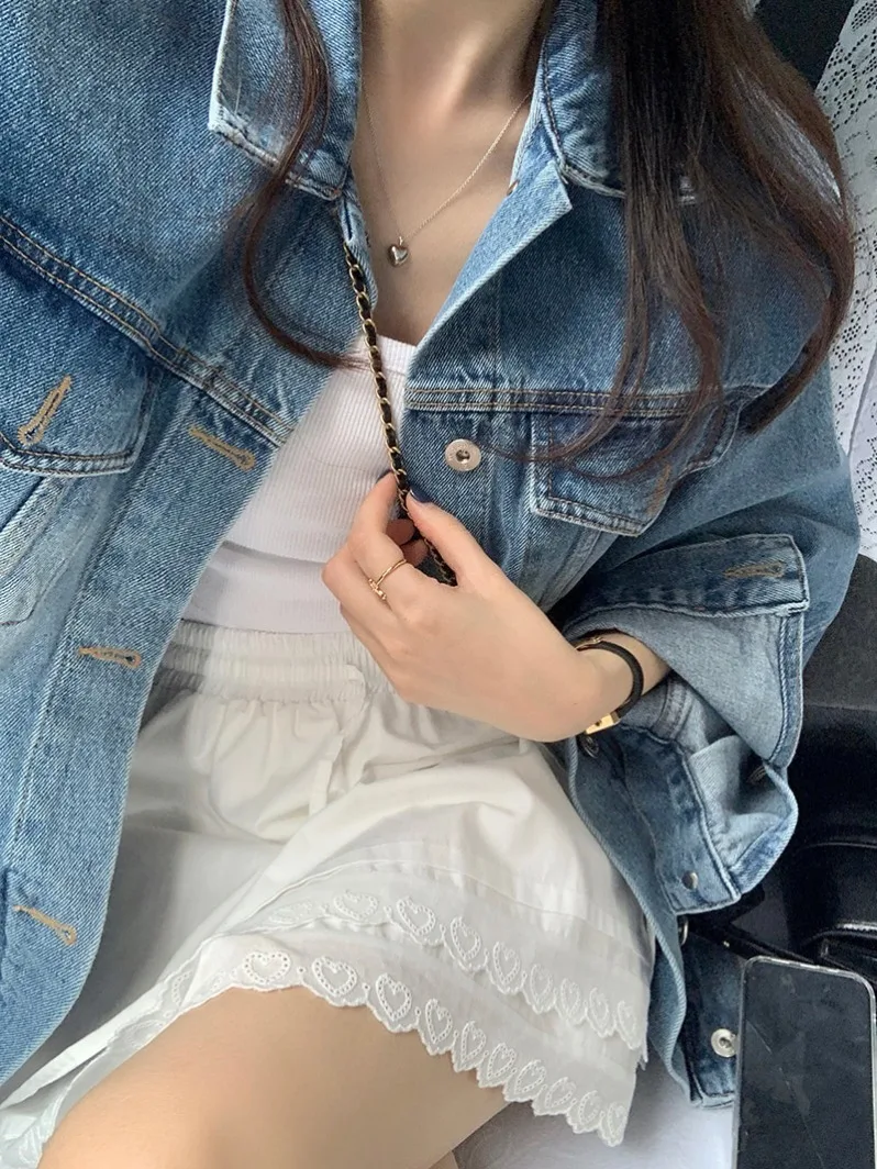 Chic Pure Love Heart Layered A-Line  Skirt Women's f-length Pants Spring Summer New Arrival Dongda Gate 2025