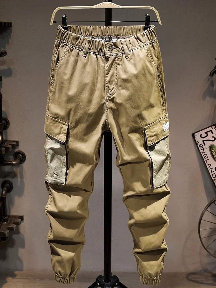 

Свободные мужские рабочие брюки, повседневные брюки для активного отдыха с множеством карманов, свободные спортивные хлопковые брюки Harlan Sle Harajuku