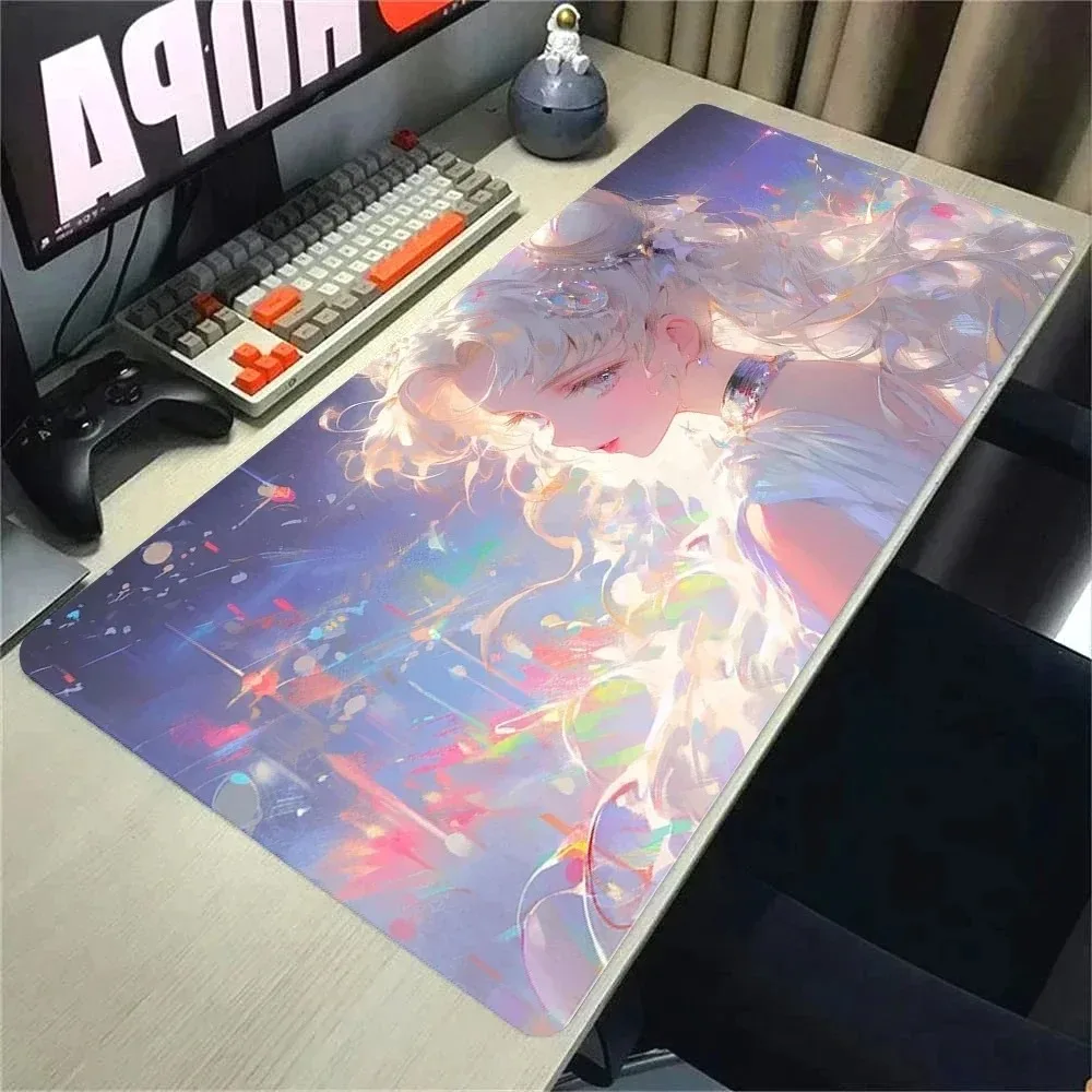 Kawaii mouse pad, office computer desk pad, rubber mouse pad, gaming player keyboard, beautiful girl mouse pad