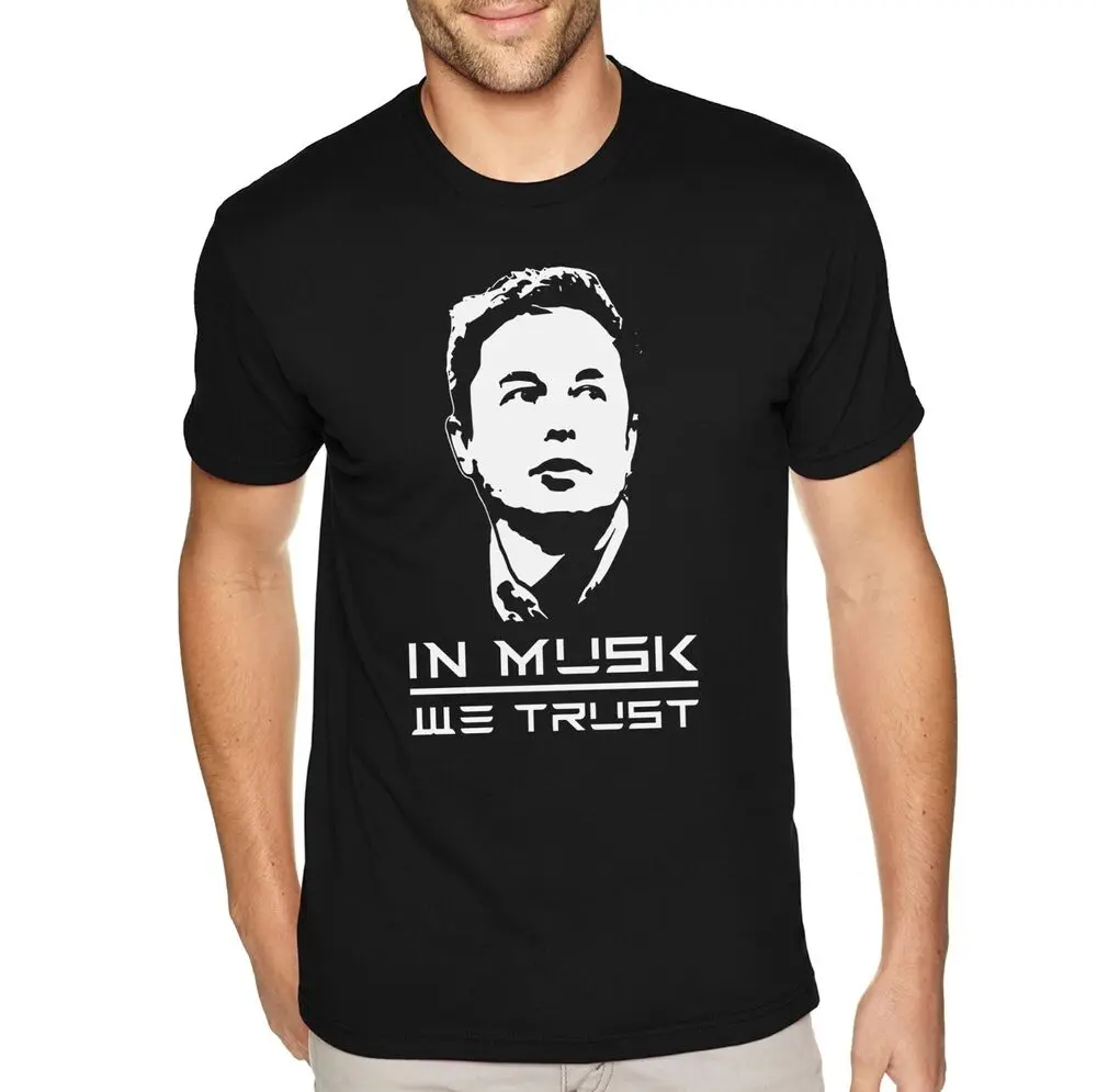 

Apparel Men's Tee Musk We Trust Elon Space Rocket Mars Crewneck T-shirt Anime Graphic T-shirts For Men