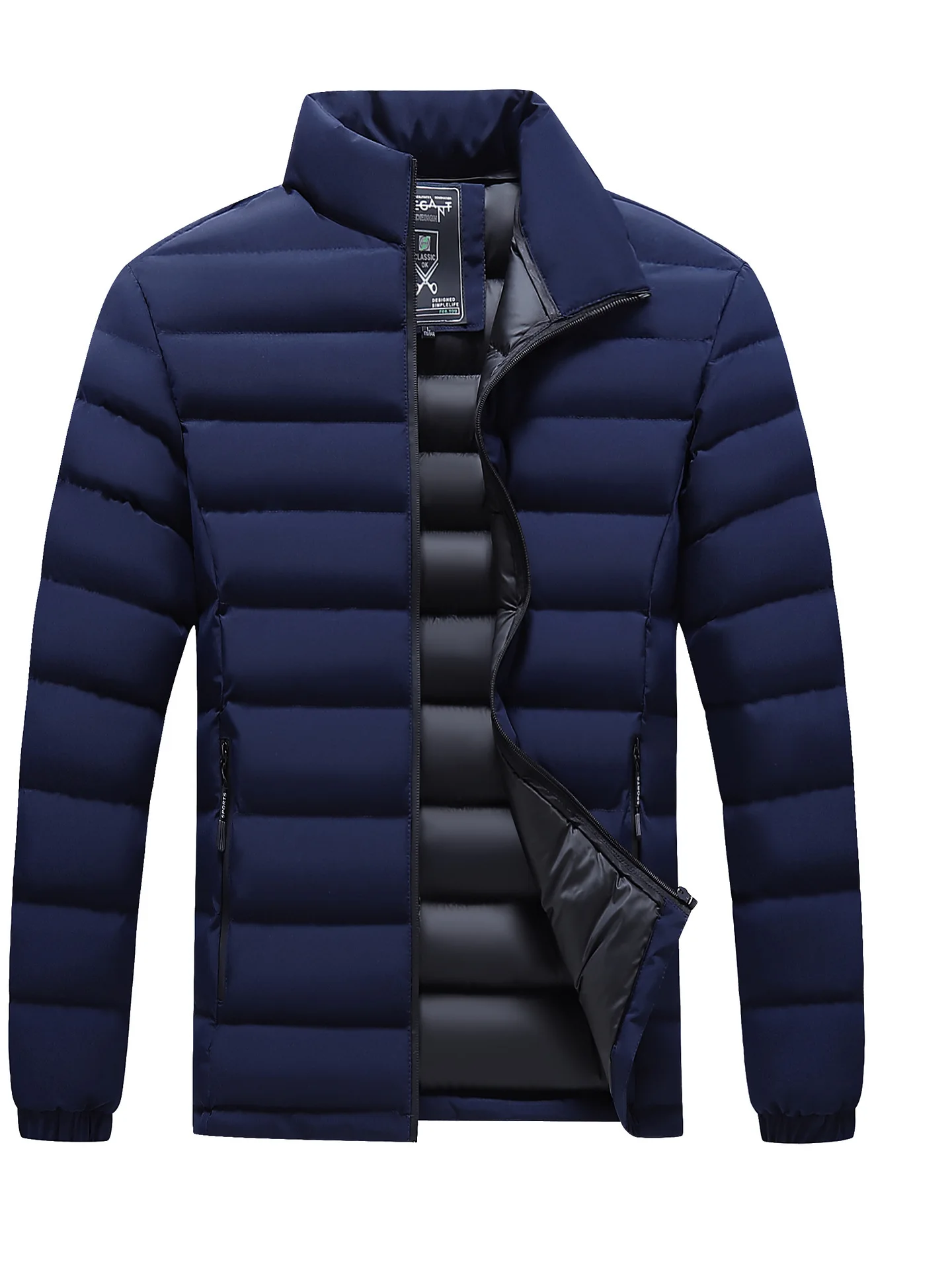 

Мужская летняя хлопковая куртка с капюшоном на молнии, утепленная, повседневная, приталенного кроя