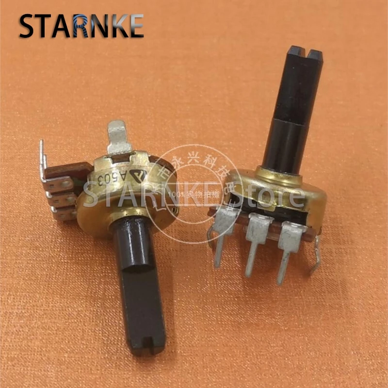 

2PCS 1616N 161 Type Single Vertical A50K A503 Amplifier Volume Control Adjustable Potentiometer 3 Pin Half Shaft Length 20MM