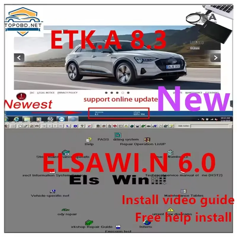 

2023 hot elsawin 6.0 with etka 8.3 software Newest Repair Software Group Vehicles Electronic Parts Catalogue for