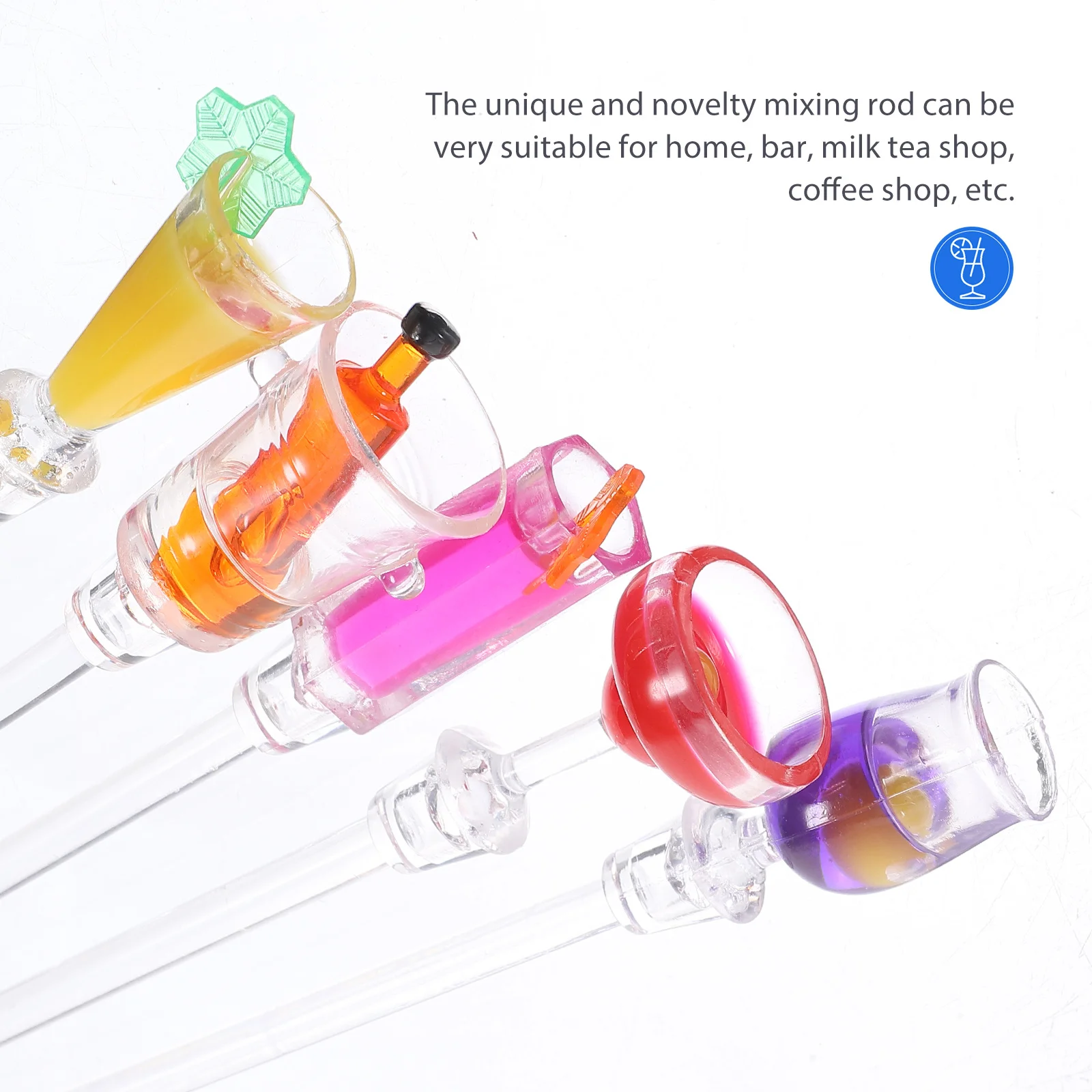 

5 шт. многоразовые мешалки для напитков идеально подходят для ледяных кофе, коктейлей, вечеринок и семейных встреч, мешалка для кофе