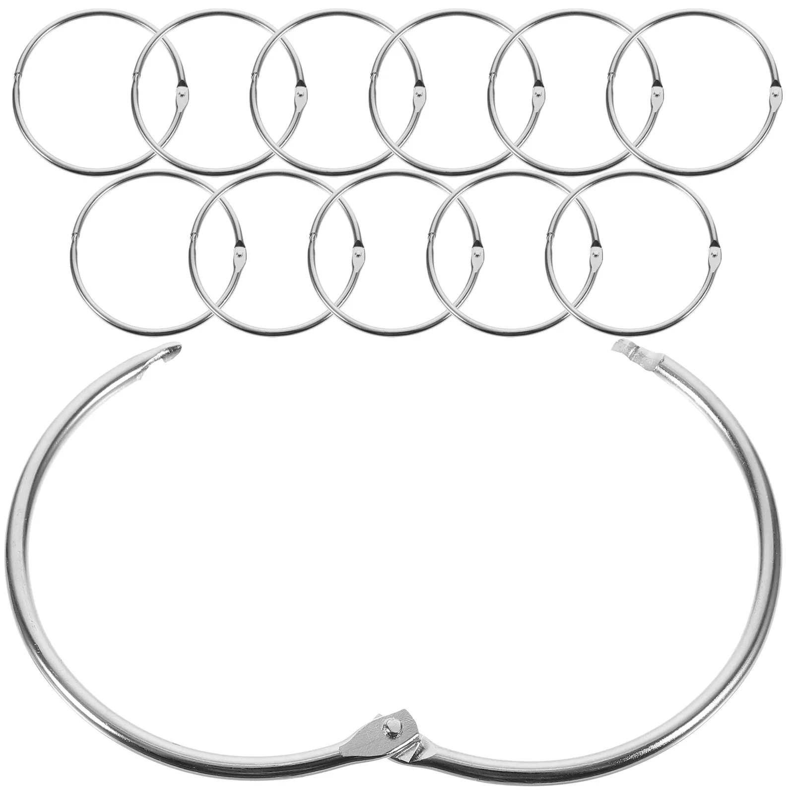 

12Pcs Flexible Book Rings Sturdy Iron Construction Metal Binder Rings for DIY Crafts Index Cards Memo Sheets Planner