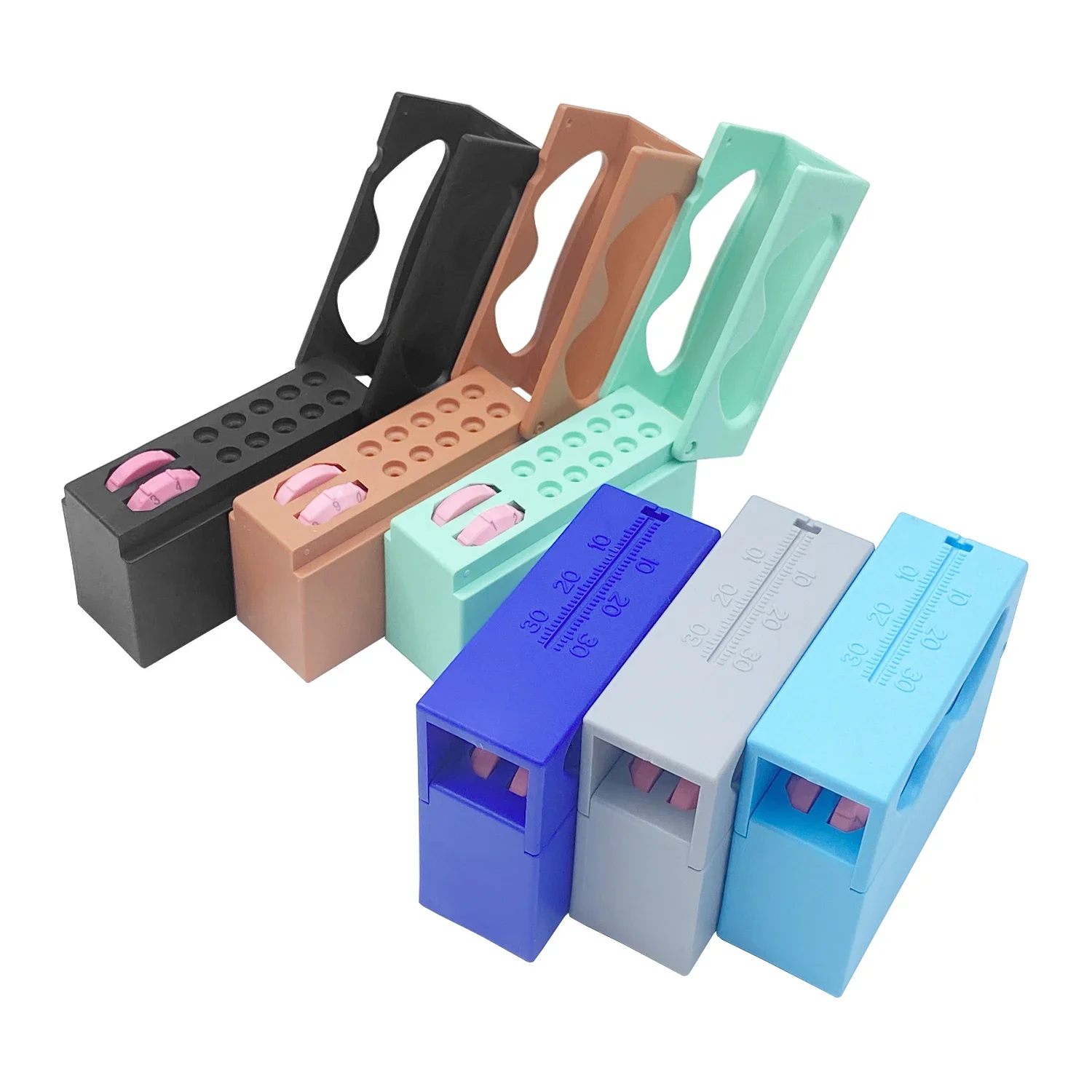 -caja Endo  esterilización Dental Autoclavable, 10 agujeros, con soportes  bloque  memoria  fresas  diamante, limas