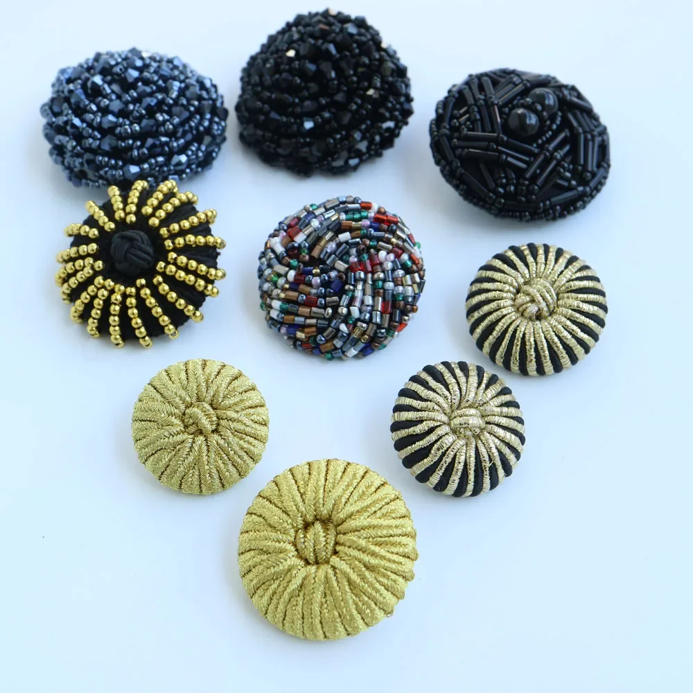 Luxury High-end Beaded buttons for Coat Multi color Round Crystal shank Button for clothes shirt Shirt Knitwear