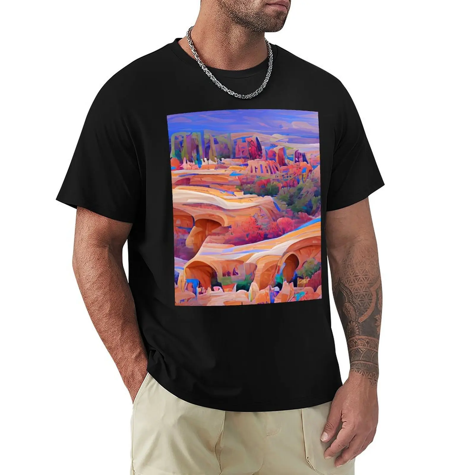 Cool Painting Of Bryce Canyon T-Shirt Graphic Print Short Sleeve T-Shirt