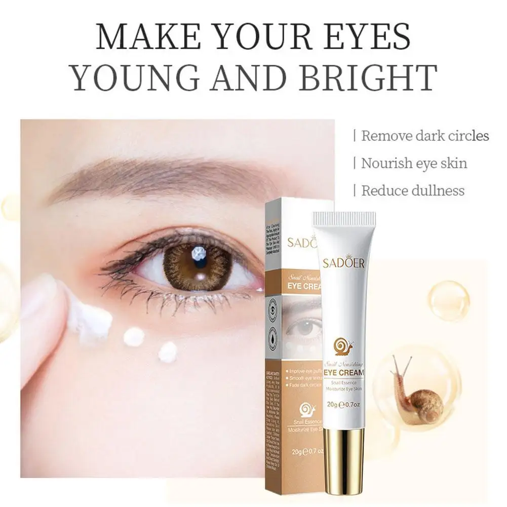 Snail Peptide Eye Cream reduce Dark Circles Eye Bags Cream aging snail nourishing Firming Cream Cream mucin Eye Anti Eye ey O2Z8