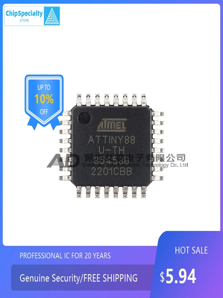 Original authentic ATTINY88-AU ATTINY88U-TH TQFP-32 package 32-bit microcontrol chip