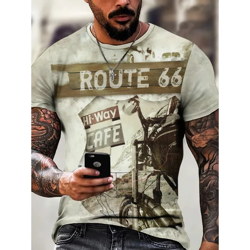 Unisex Tops Tees 3D Printed Men's T-shirts Vintage Loose Clothing Summer Round Neck Short Sleeve Streetwear Durable Stitching