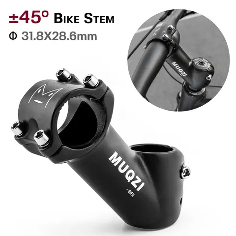 합금 45도 MTB 자전거 핸들 줄기 31.8*28.6*65mm 알루미늄 BMX 산악 자전거 바 줄기 사이클링 액세서리 1-1/8
