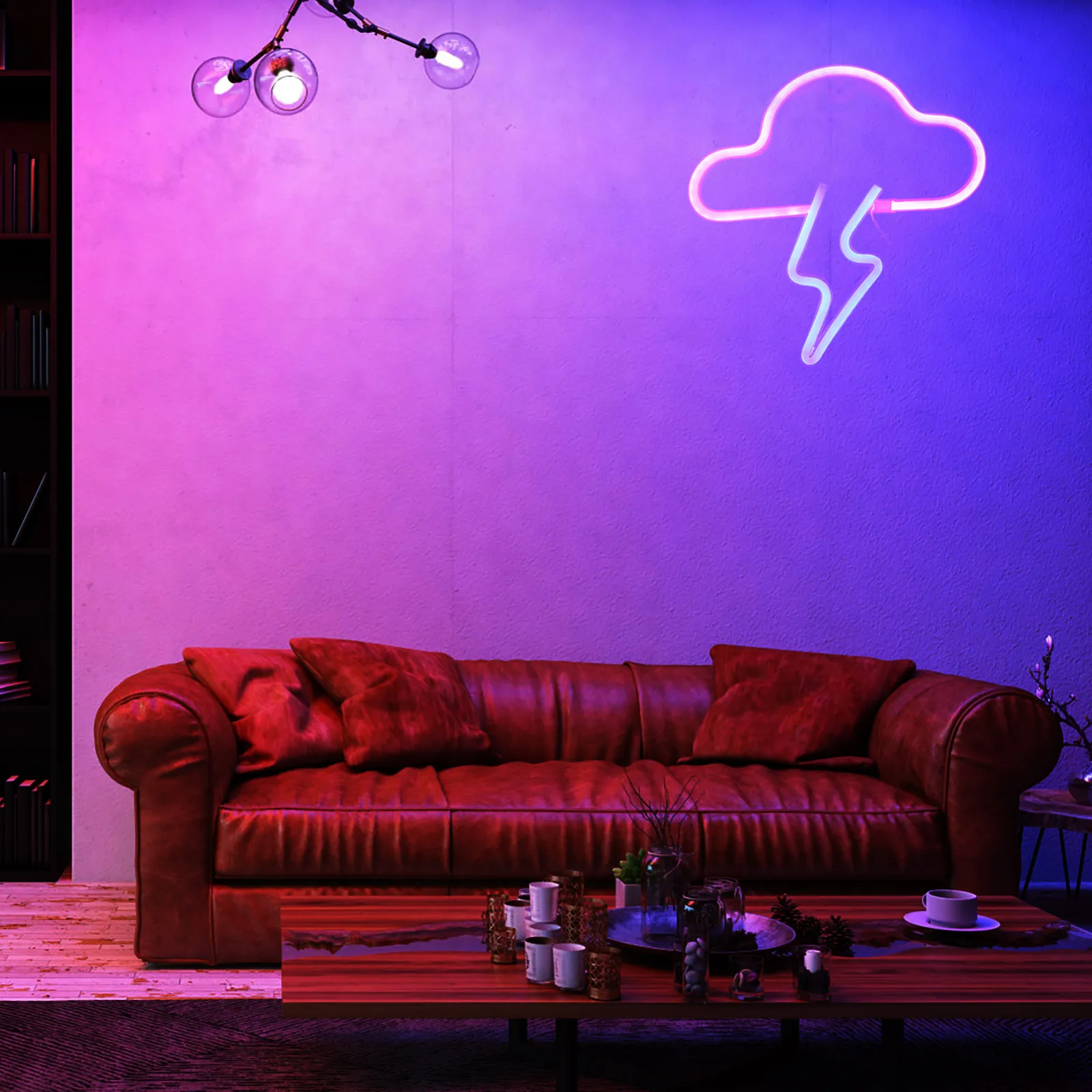 Two-color Neon Light PVC Material Creative Night Lamp Decorative LED USB Romantic Gift for Bedroom Kids Room Party