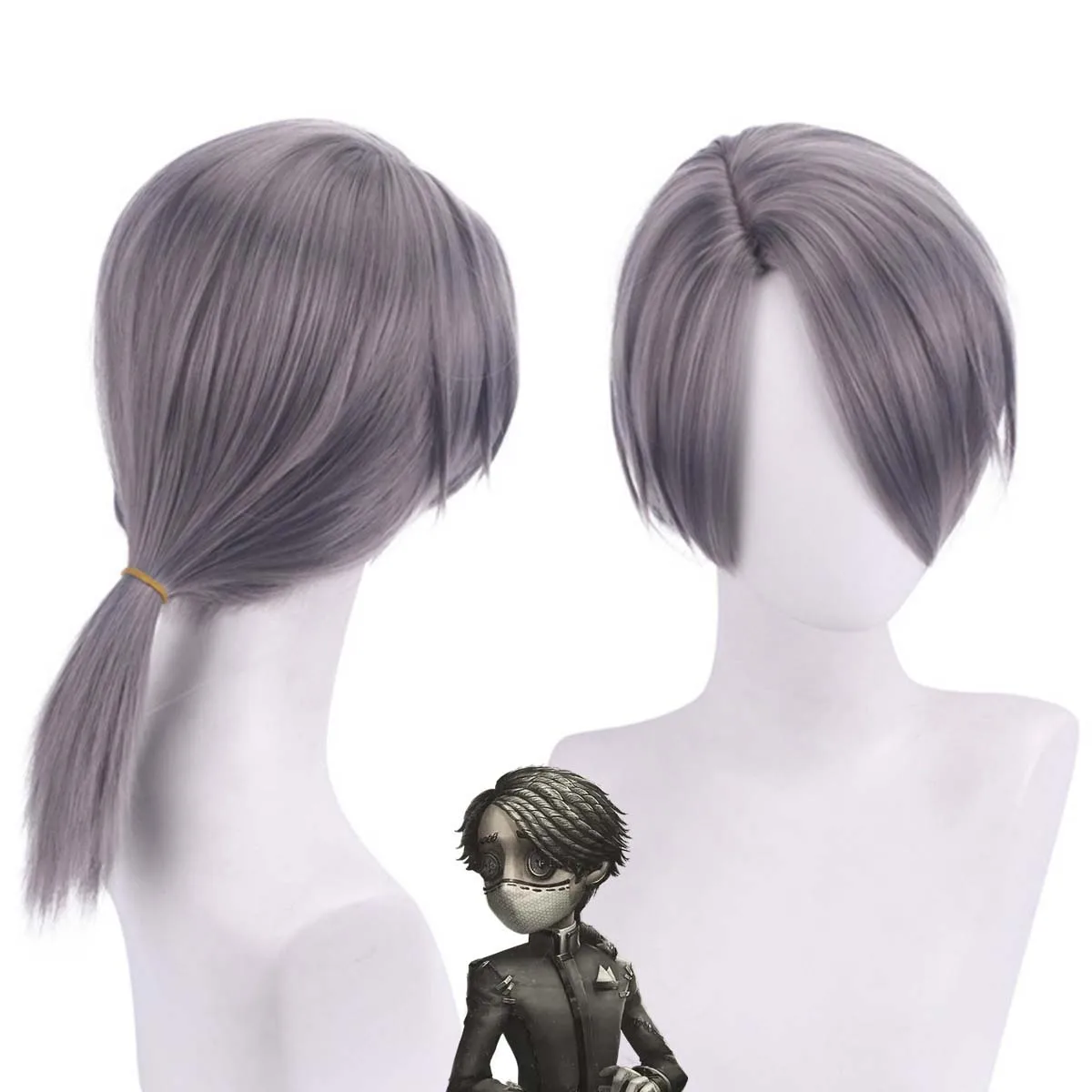 Halloween Party Game Identity V Embalmer Aesop Carl Butler Cosplay Grey Short Ponytail Hair Wig