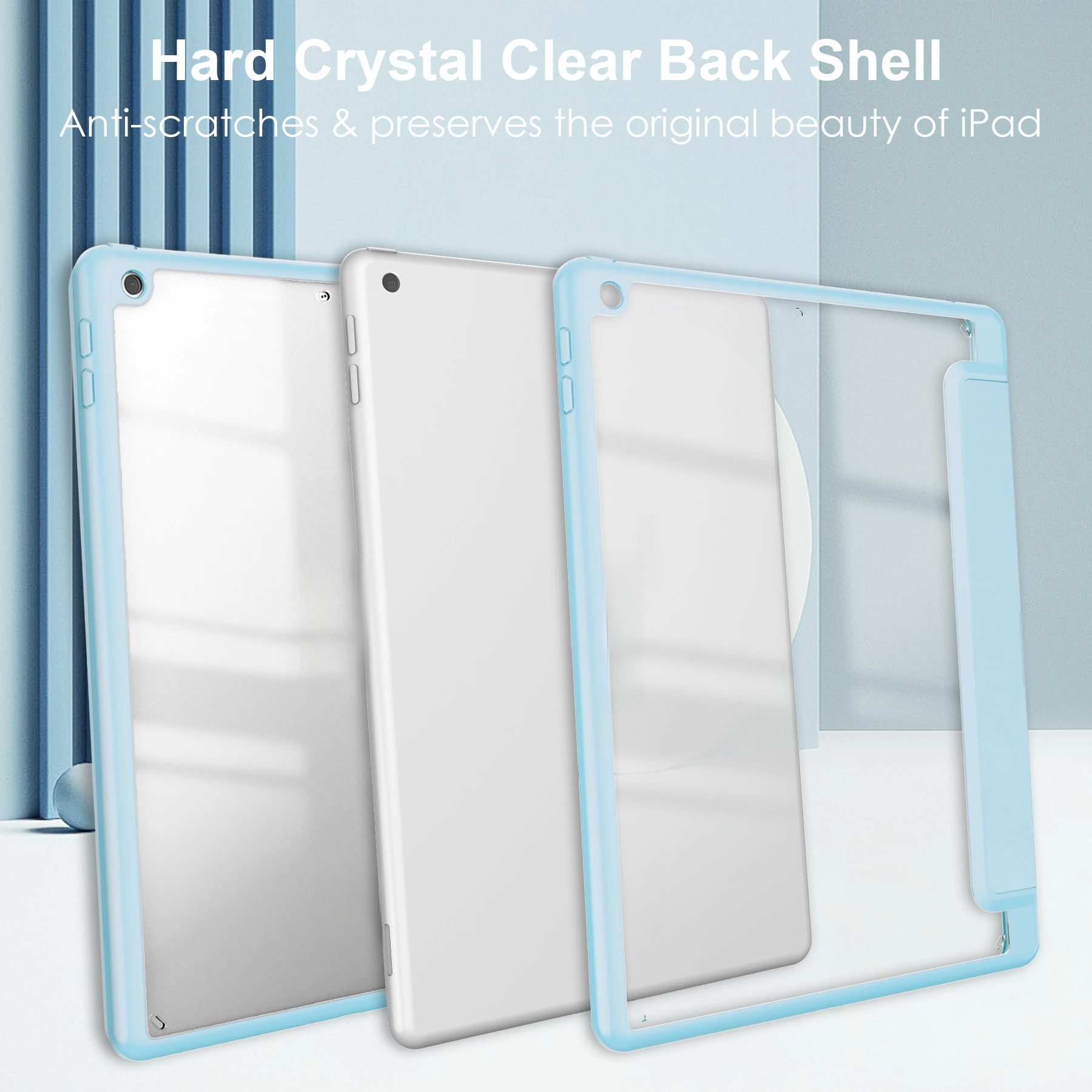 Für iPad 10.2 10.9 Pro 11 Air 11 Hülle Acryl Dreifach Faltbarer Ständer Stifthalter Stoßfeste Tablet-Schutzhülle – Detail 6