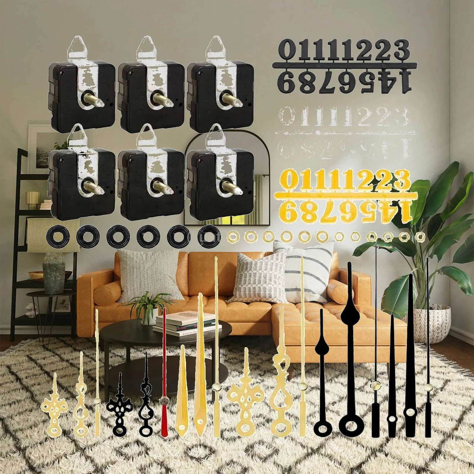 Clock Motor Home Office Accessories Silent No Ticking Metal Hands DIY Repair Kit for Wall Clock Parts and Replacement