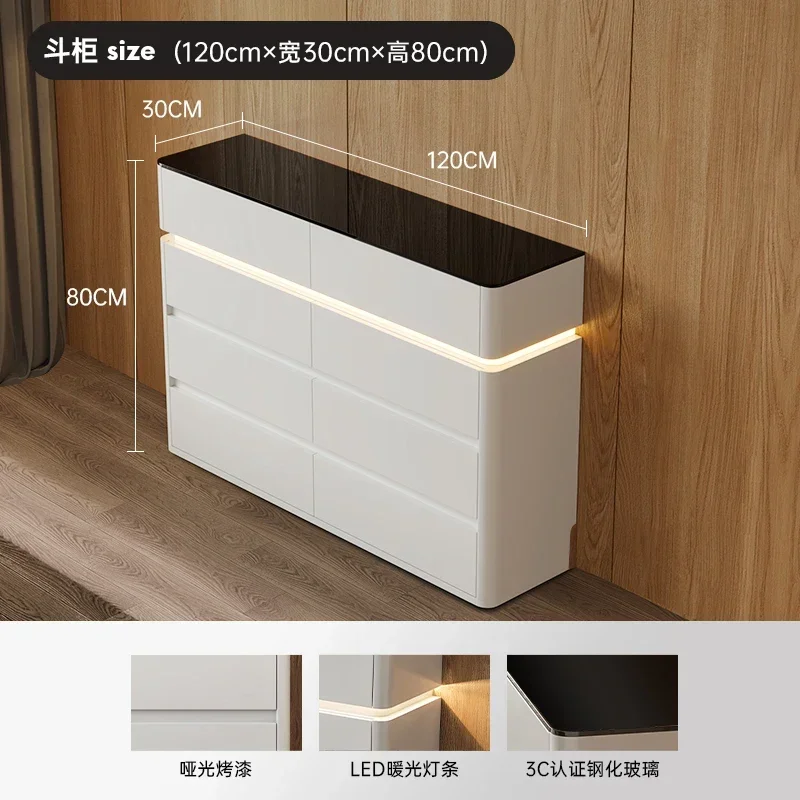 

Bedroom ultra-thin bedside storage cabinet Modern simple wall narrow TV storage eight-bucket cabinet