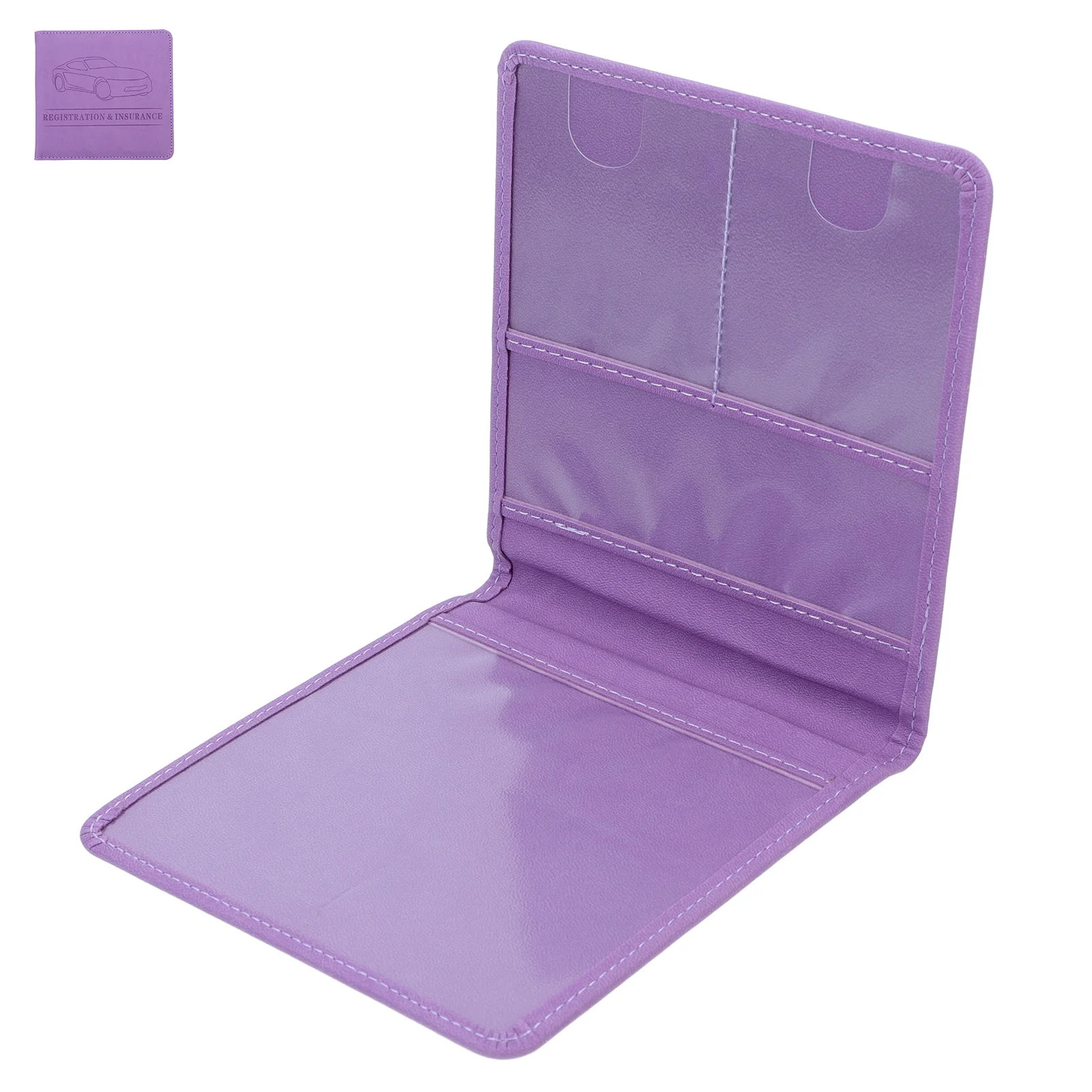 

Car Insurance Registration Holder PU Compact Card ganizer Purple Storage Solution Car Essentials License Protector