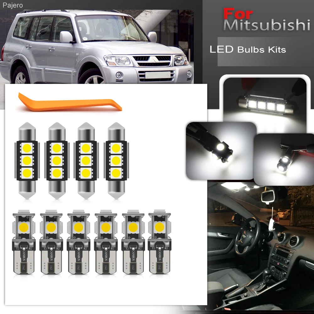 For Mitsubishi Pajero Gen3 NM NP 1999-2006 Full White Canbus Upgraded Car Interior Package Light Bulbs Replacement