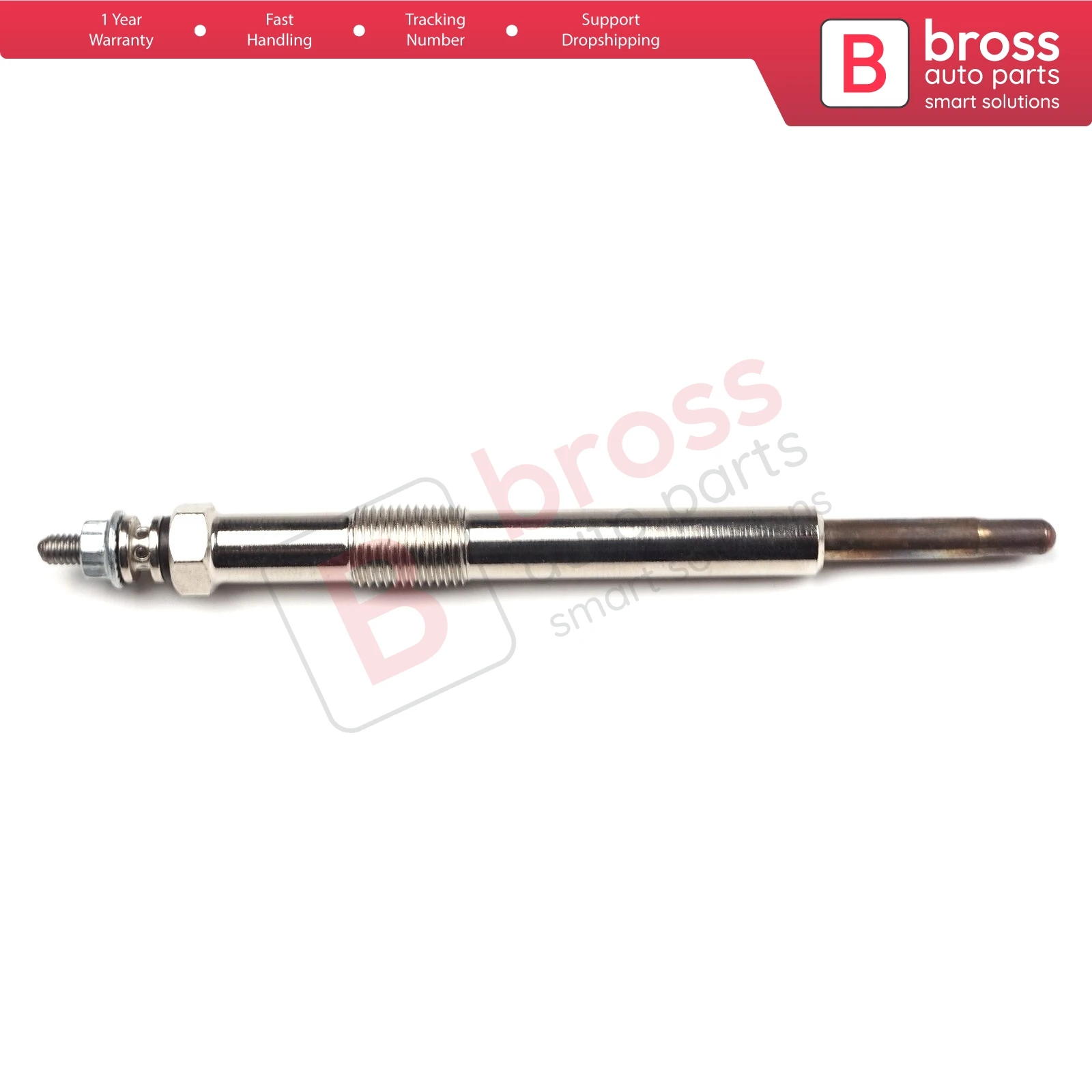 Bross Auto Parts BGP19 1 Piece Heater Glow Plugs GX117, 596064, GN054, 0100226492, 0 250 202 048 for Ford Citroen Peugeot Fiat