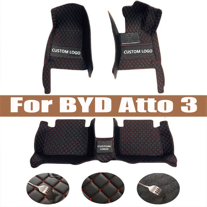 

Custom Car Floor Mats for BYD Atto 3 2022 Year Eco-friendly Leather Car Accessories Interior Details