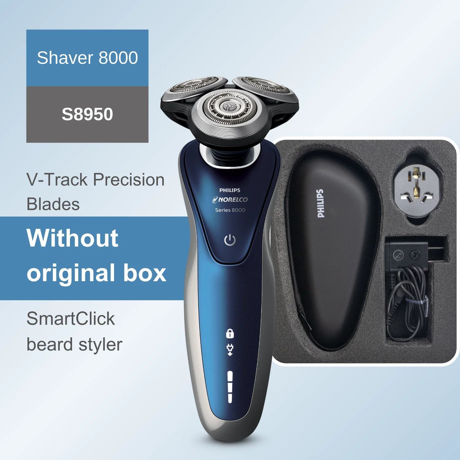 Philips Norelco Razor Shaver  Series 8000 S8950, Wet & Dry, No Original Packaging, Quick Charge