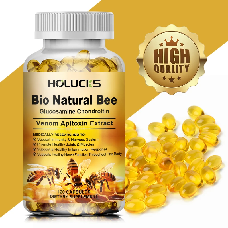 Bio Natural Bee Glucosamine Chondroitin Capsules Support Immunity & Nervous System Promote Healthy Joints & Musdes Joint Pain