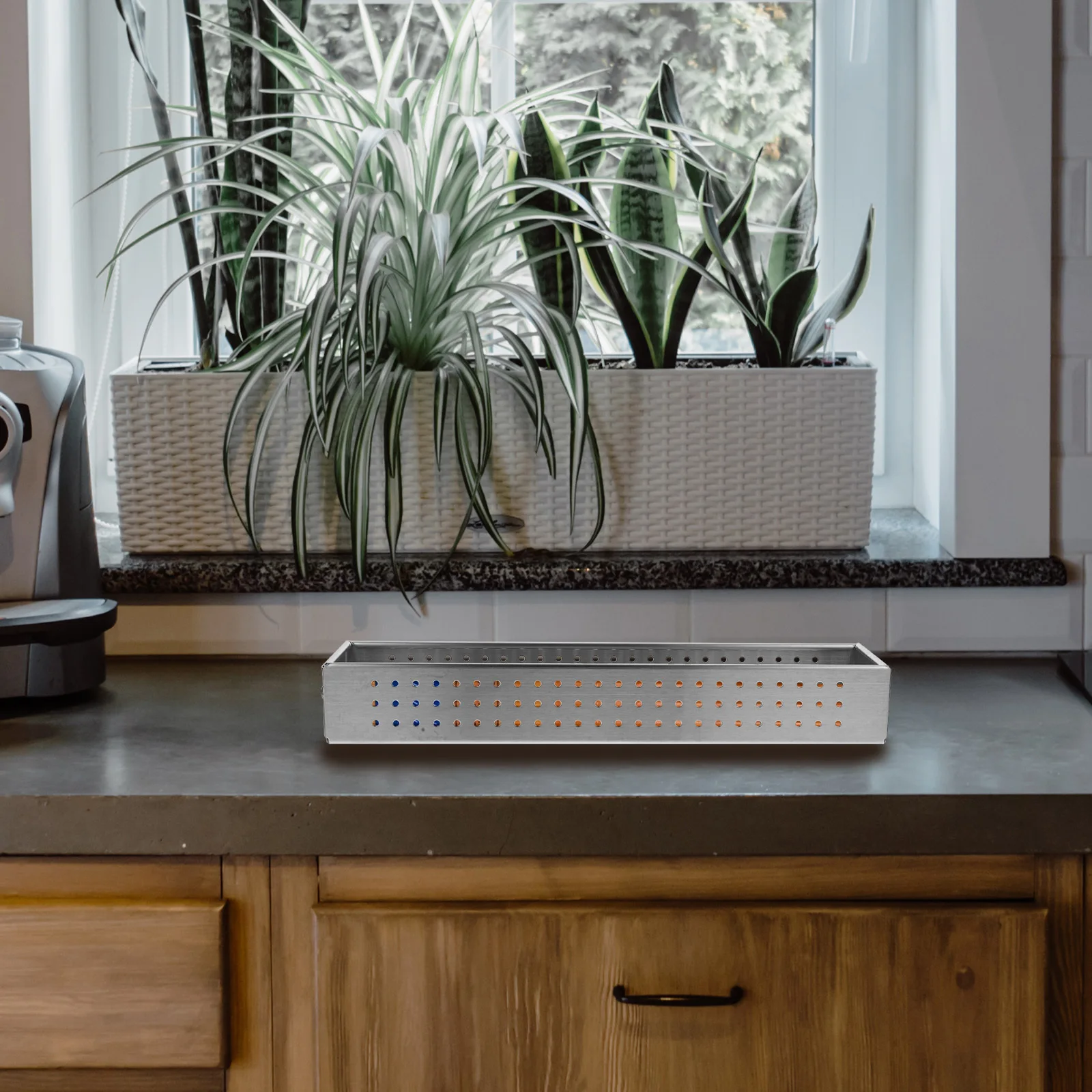 

Stainless Steel Chopsticks Cage Large Capacity Utensil Box Kitchen Storage Drainage Design Multi-Function Organizer