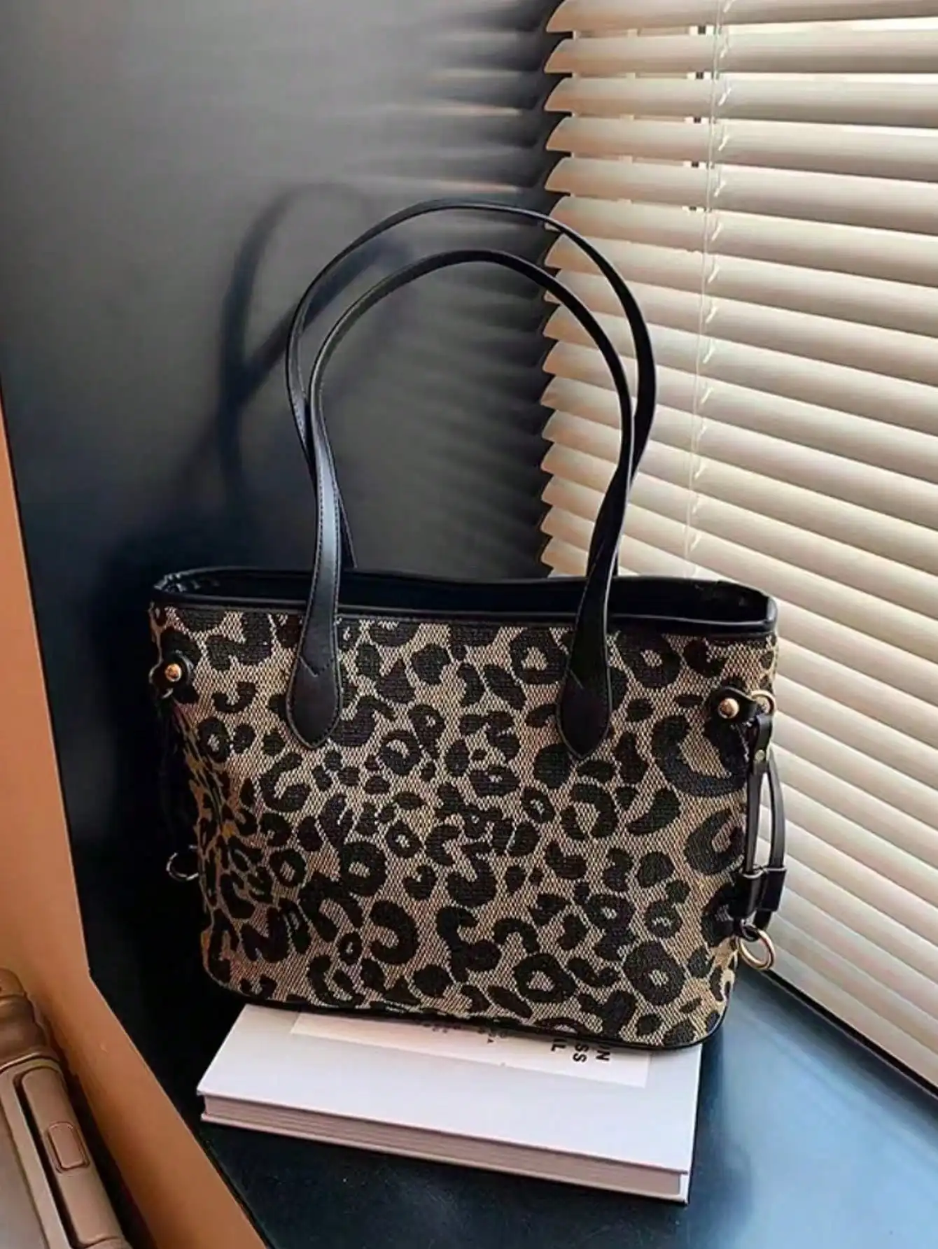 حقيبة يد بطبعة الفهد لخريف 2024 - حقيبة كتف نسائية ذات سعة كبيرة للعمل/يوميًا/هدايا #5