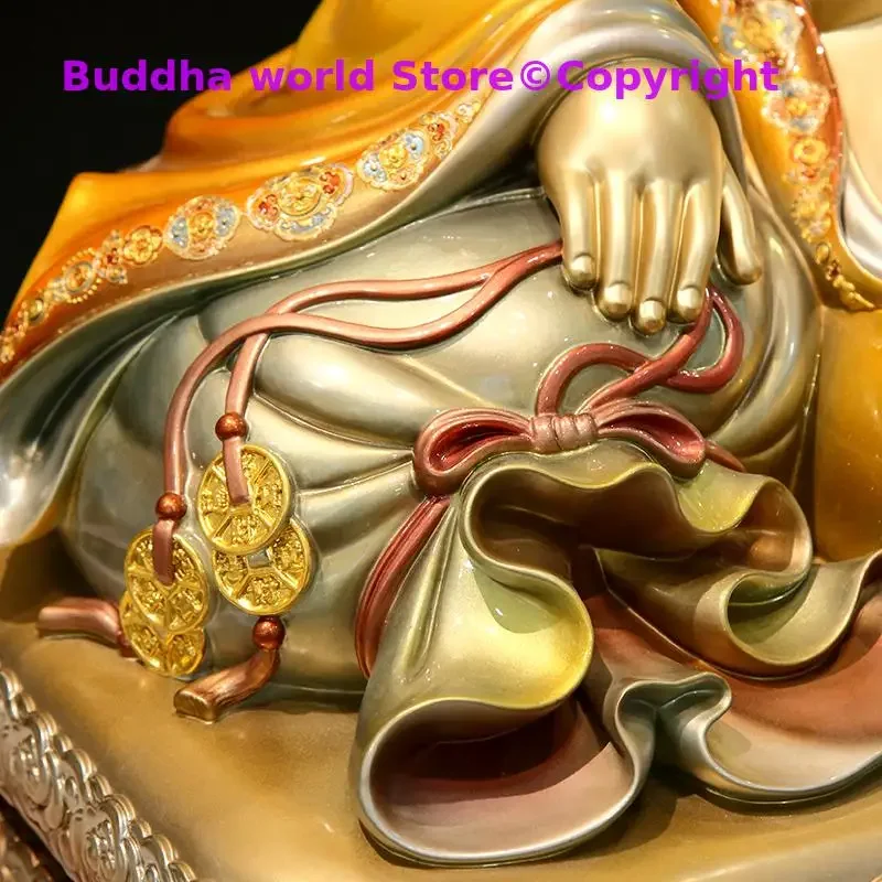 Asia Shrine TOP figure 24k gold plating Royal Maitreya God of wealth buddha Prosperity GOOD LUCK FENG SHUI God statue Large