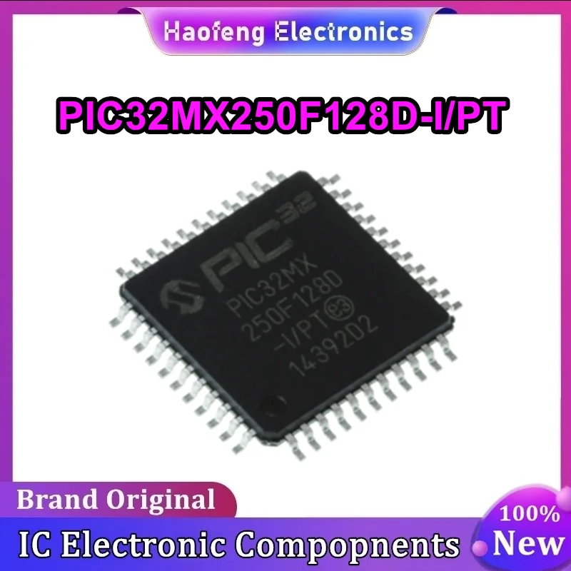 PIC32MX250F128D PIC32MX250F128D-I/PT QFP44 IC Chip 100% Novo Original em estoque