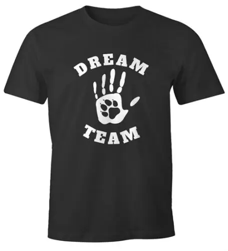 

Herren T-Shirt Dream Team lustiges Hunde Motiv Gassi Shirt Moonworks®