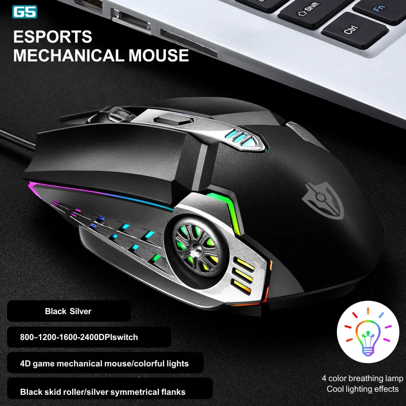 Mouse da gioco con definizione macro USBWired ottico Home Office Computer desktop Mouse meccanico per sport elettronici aziendali