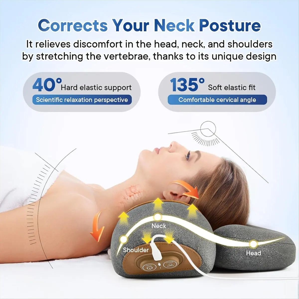 Подушка-массажер для шеи 3 в 1, массажер для шеи для лечения боли в плечах с подогревом, облегчение боли в глубоких тканей