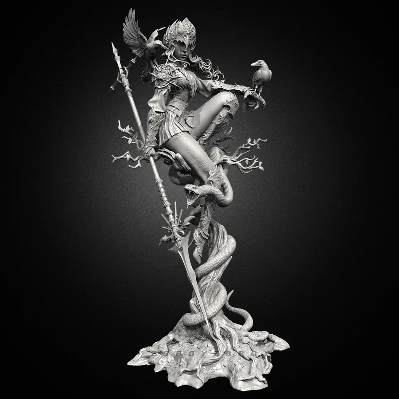 

90mm 150mm Resin Model Figure Crow Contract Queen Gk Micro Miniature 3d Printed White Model Toy Unassembled And Unpainted Kit