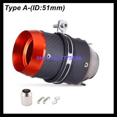 51mm 60mm Universal Motorcycle Exhaust Escape Moto Muffler for KTM RC 125 250 390 DUKE Z900 S1000RR CBR1000 MT09 MT07 Tmax530 R3 image 3