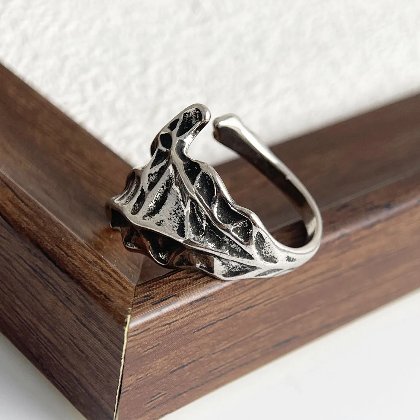 925 فضة خواتم للنساء خمر اليدوية قابل للتعديل خمر موجة واسعة نمط خاتم موضة الفرقة الإناث بيجو هدية #4