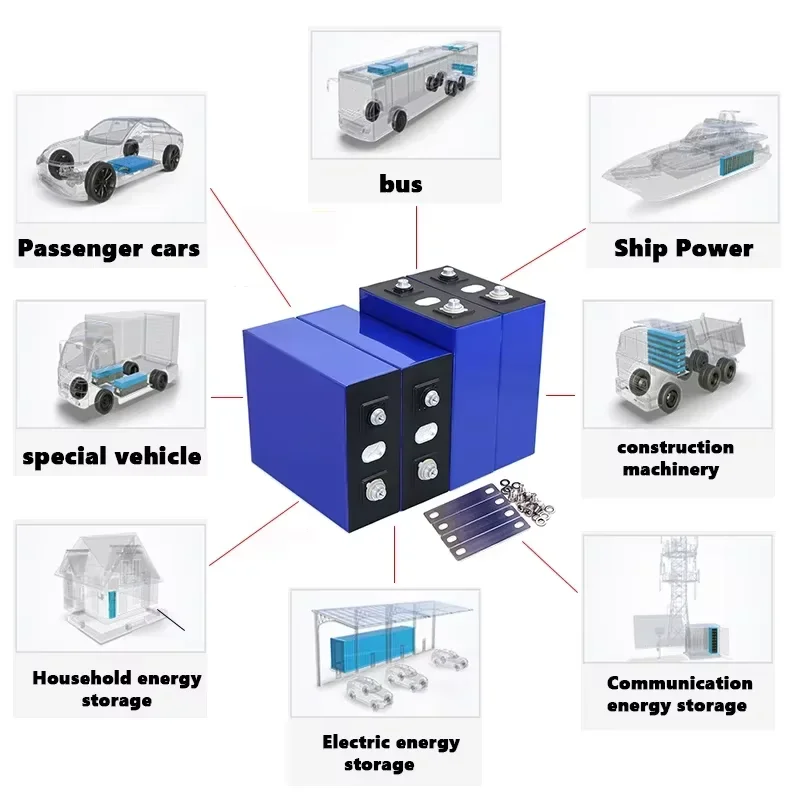 4~16pcs Lifepo4 320AH 3.2V Brand New 8000 Cycles Rechargeable Batteries DIY 12V 24V 48V RV EV Boat Golf Cart Yacht Van Cell Pack