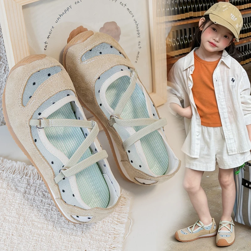 

Kids Girls Casual Mary Jane Flats, Polka Dot & Suede Design, Soft Non-slip Sole, Comfortable for Everyday Wear