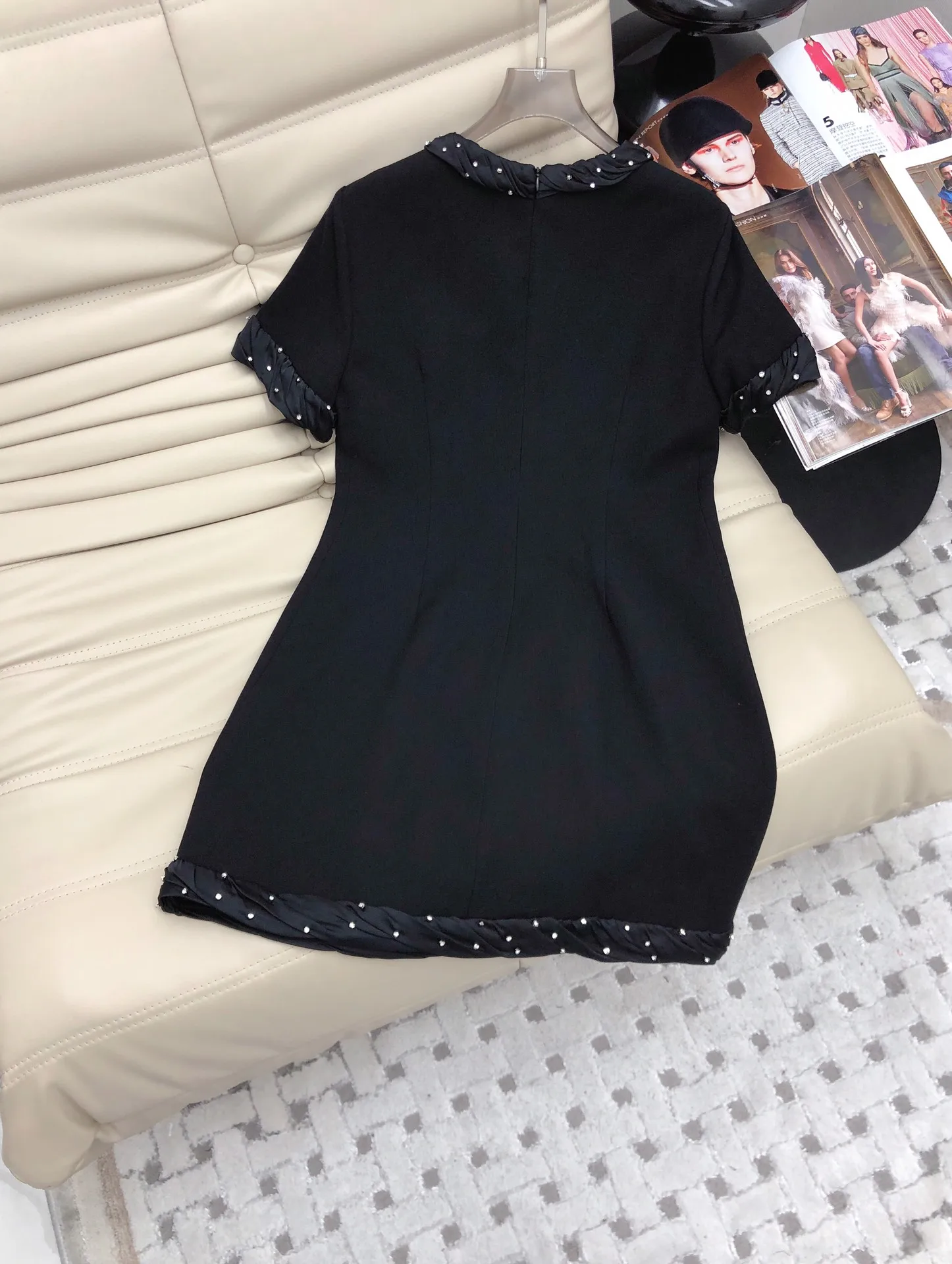 2024 Women's Clothing Fashion simple short-sleeved studded dress Spring Summer New No.19