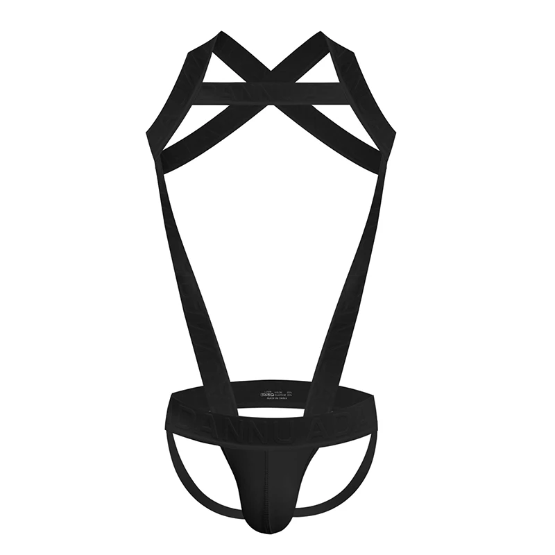 Ropa Interior Masculina, Body de Cintura Baja, Jockstrap Sexy y Sensual 2 en 1 con Tirantes, Tanga de una Pieza con Tirantes para Hombre