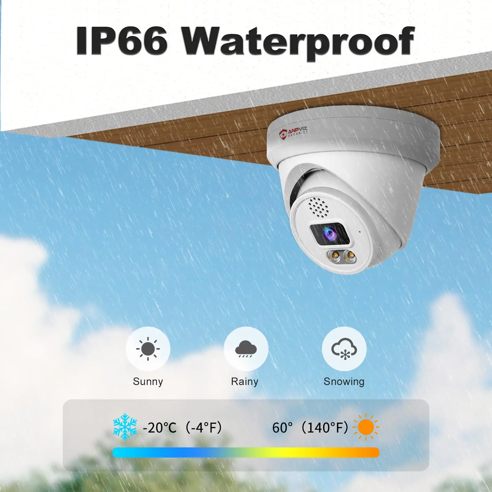 Anpviz 8MP POE  Turret Camera Smart Red and Blue Light  Sound Alarm Outdoor ColorVU CCTV Video Surveillance Human/Car Detection
